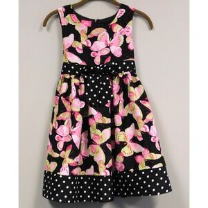 Pinky Girls/Kids Butterfly and Polka Dot Dress Size 8